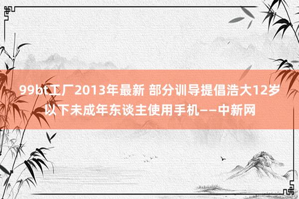 99bt工厂2013年最新 部分训导提倡浩大12岁以下未成年东谈主使用手机——中新网